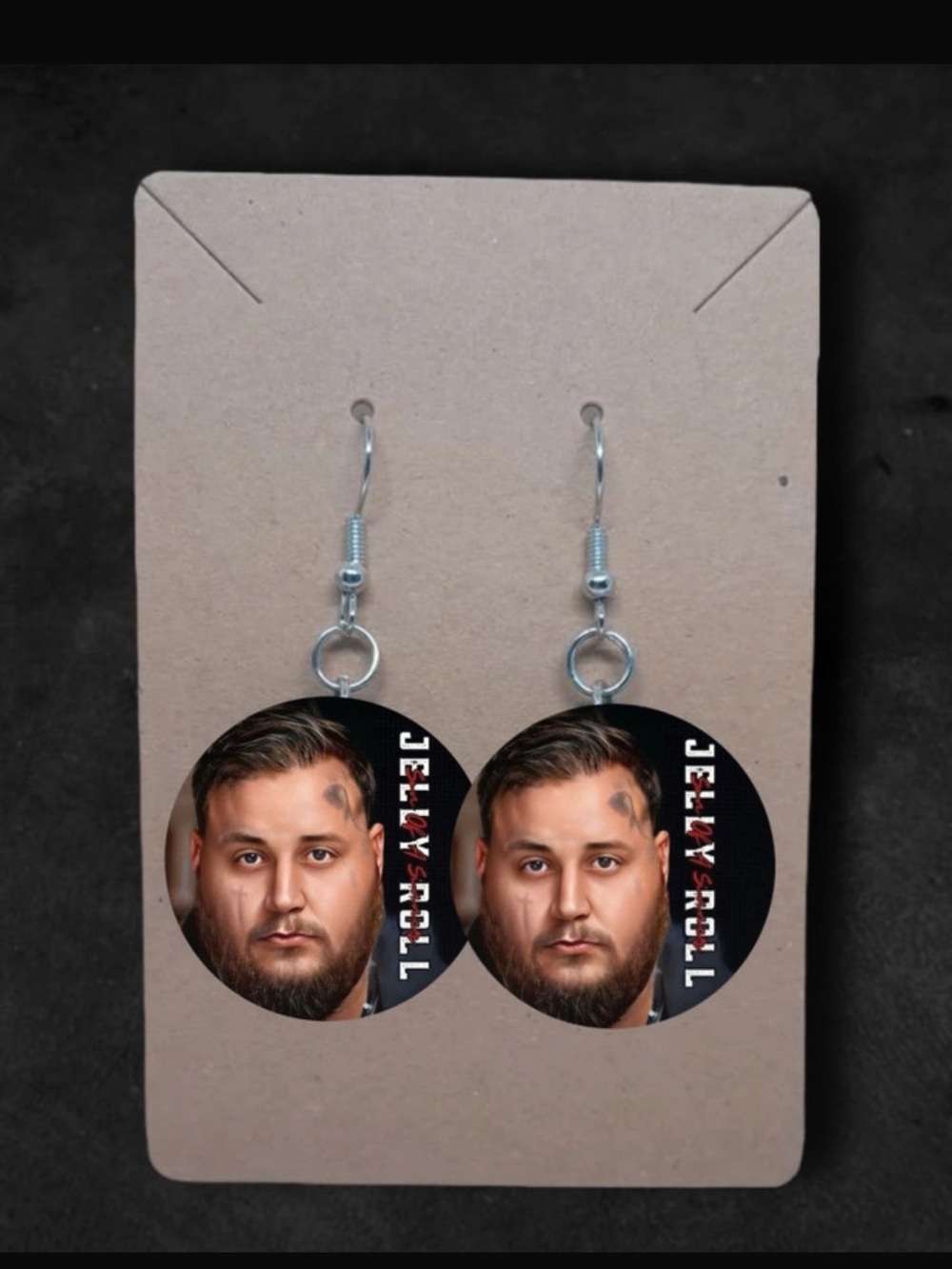 Jelly Roll unique country music 1 inch dangle earrings